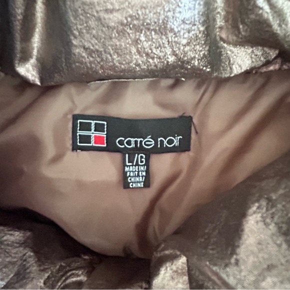 CARRE NOIR Metallic Bronze Puffer Jacket Womens Size L - Picture 7 of 10
